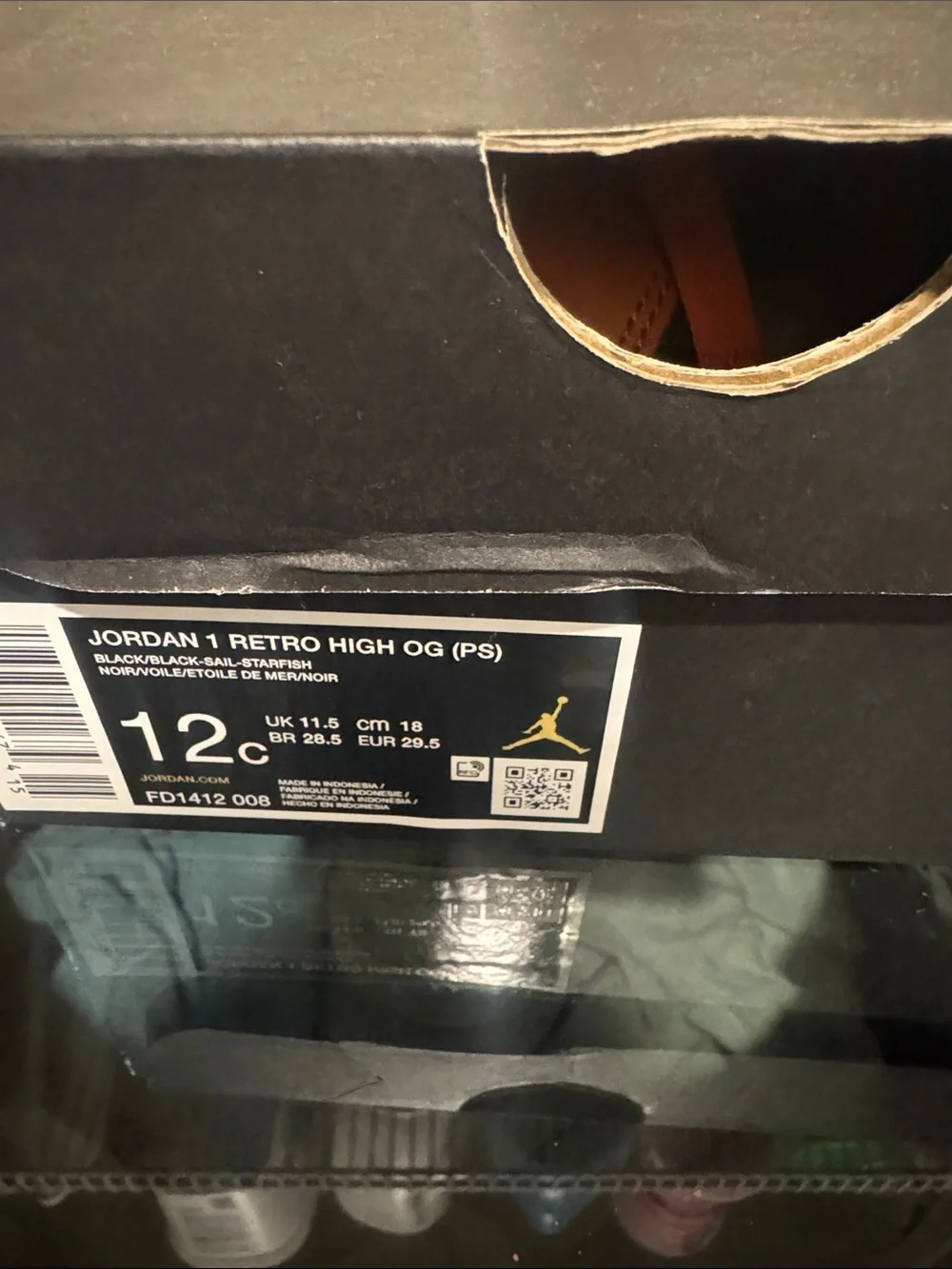 Jordan 1 Retro High OG - Black White Orange 12c